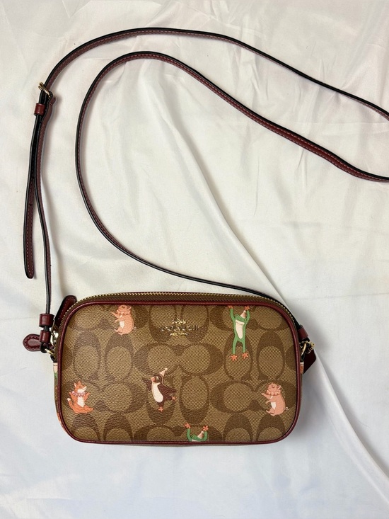 Coach Handbags - Coach Forest Friends Party Animals Signature Double Zip Camera Crossbody